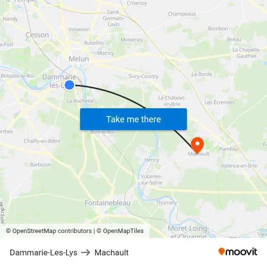 Dammarie-Les-Lys to Machault map