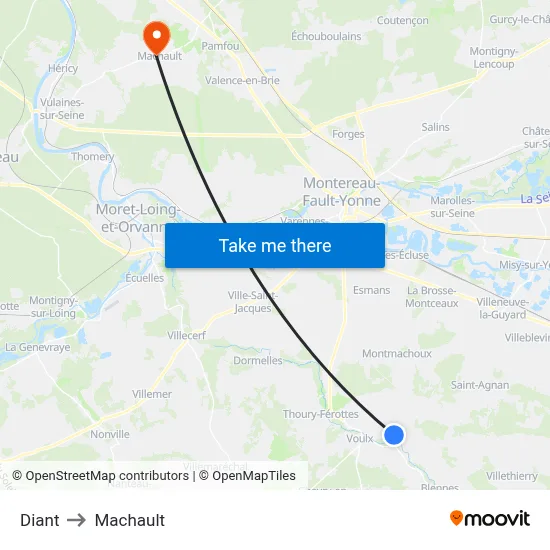 Diant to Machault map