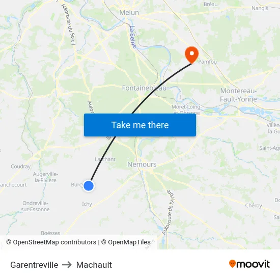 Garentreville to Machault map