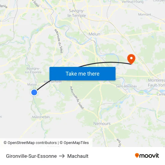Gironville-Sur-Essonne to Machault map
