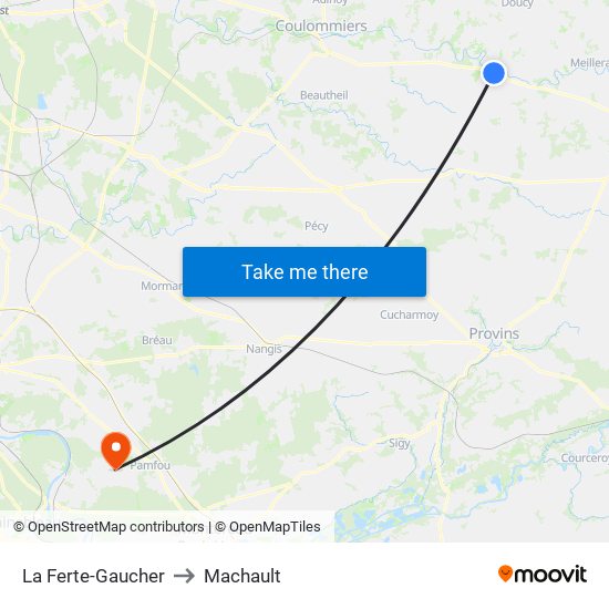 La Ferte-Gaucher to Machault map