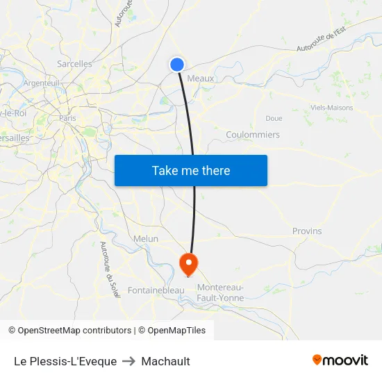 Le Plessis-L'Eveque to Machault map