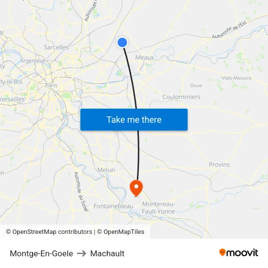 Montge-En-Goele to Machault map