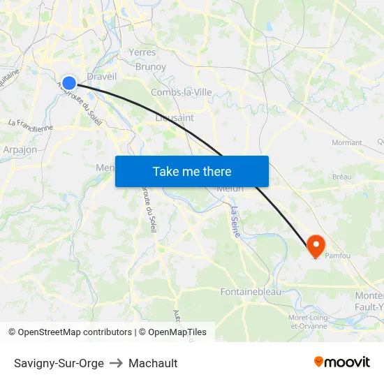 Savigny-Sur-Orge to Machault map