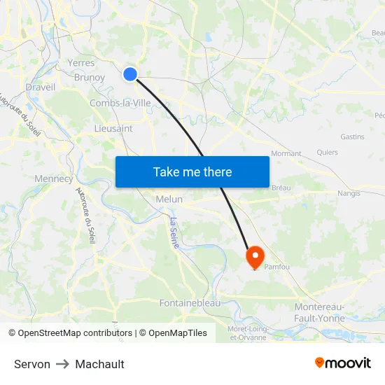 Servon to Machault map