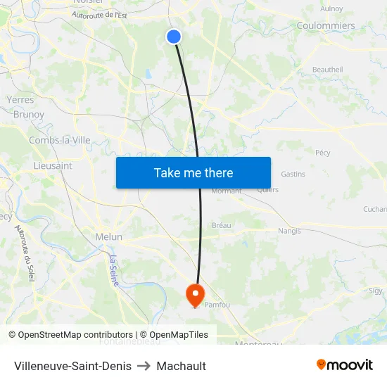 Villeneuve-Saint-Denis to Machault map