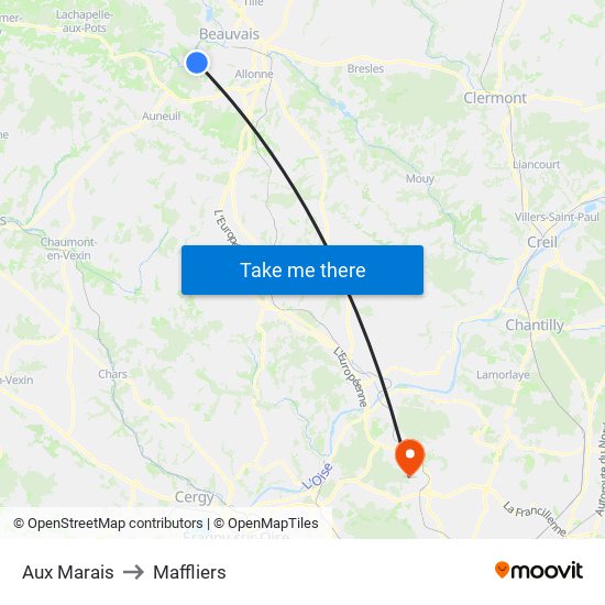 Aux Marais to Maffliers map