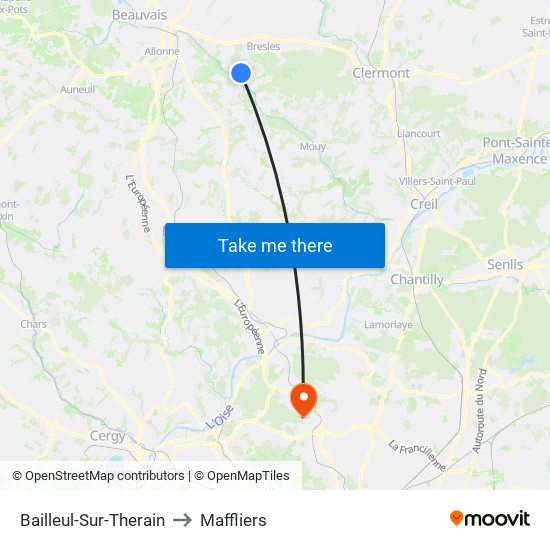 Bailleul-Sur-Therain to Maffliers map