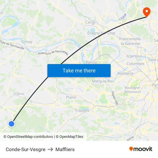 Conde-Sur-Vesgre to Maffliers map