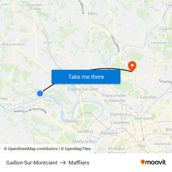 Gaillon-Sur-Montcient to Maffliers map