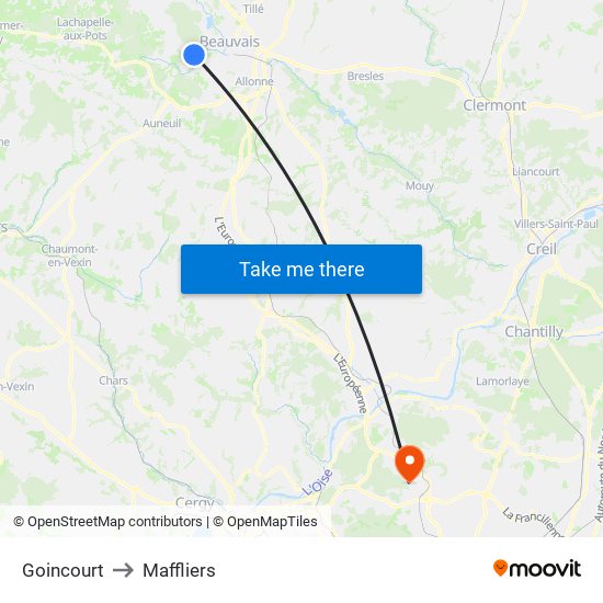 Goincourt to Maffliers map