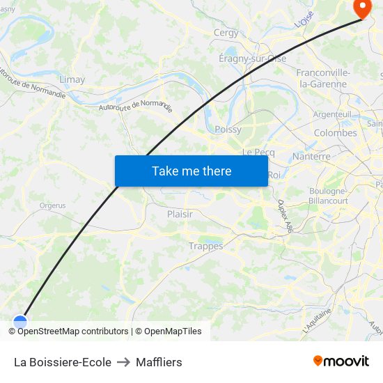 La Boissiere-Ecole to Maffliers map