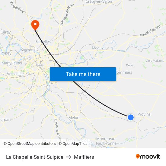 La Chapelle-Saint-Sulpice to Maffliers map