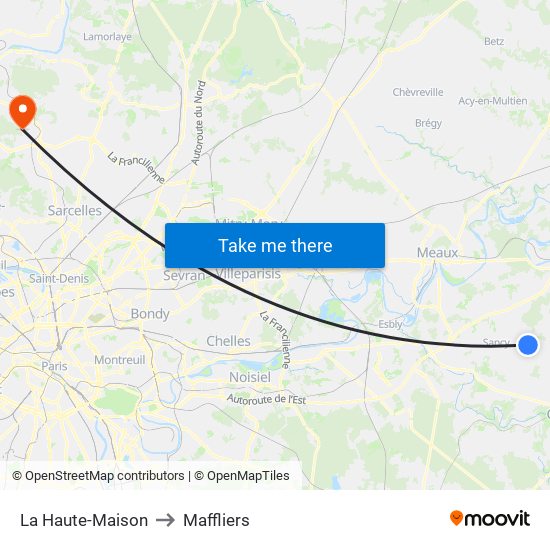 La Haute-Maison to Maffliers map