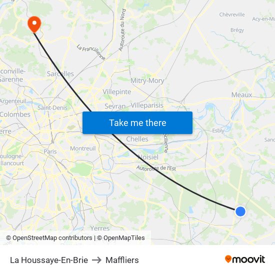 La Houssaye-En-Brie to Maffliers map