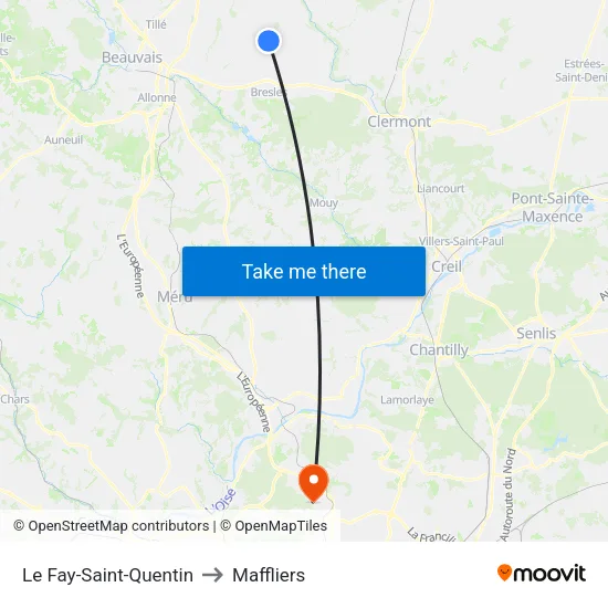 Le Fay-Saint-Quentin to Maffliers map