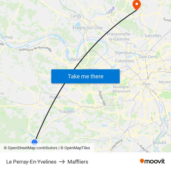Le Perray-En-Yvelines to Maffliers map