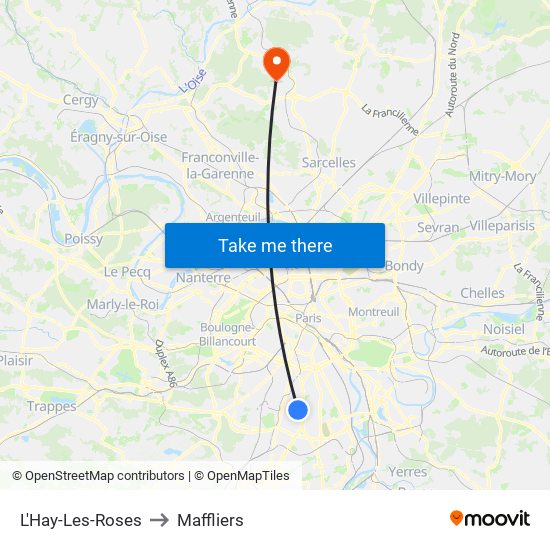 L'Hay-Les-Roses to Maffliers map