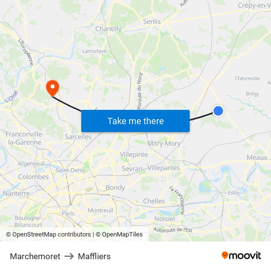 Marchemoret to Maffliers map
