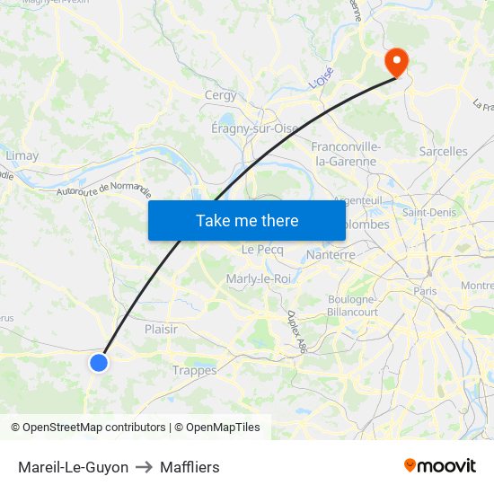 Mareil-Le-Guyon to Maffliers map