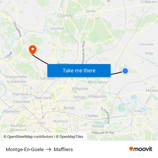 Montge-En-Goele to Maffliers map