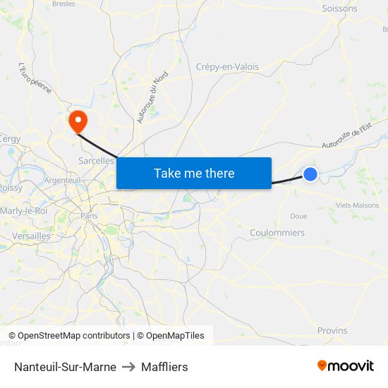 Nanteuil-Sur-Marne to Maffliers map