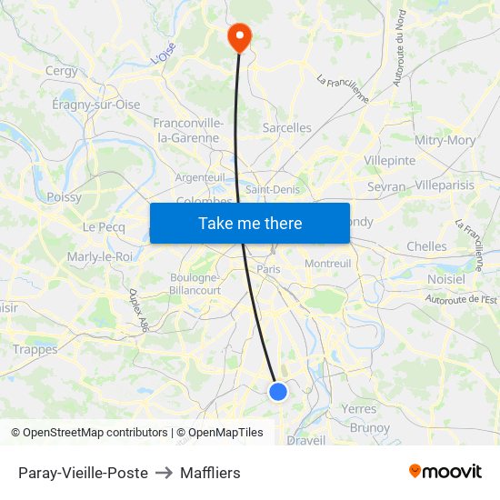 Paray-Vieille-Poste to Maffliers map