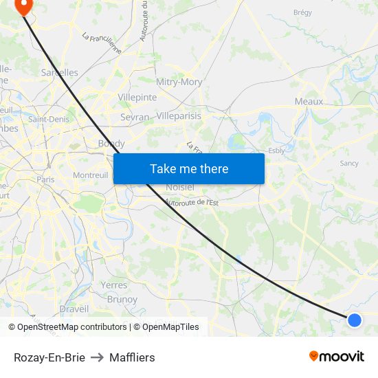 Rozay-En-Brie to Maffliers map
