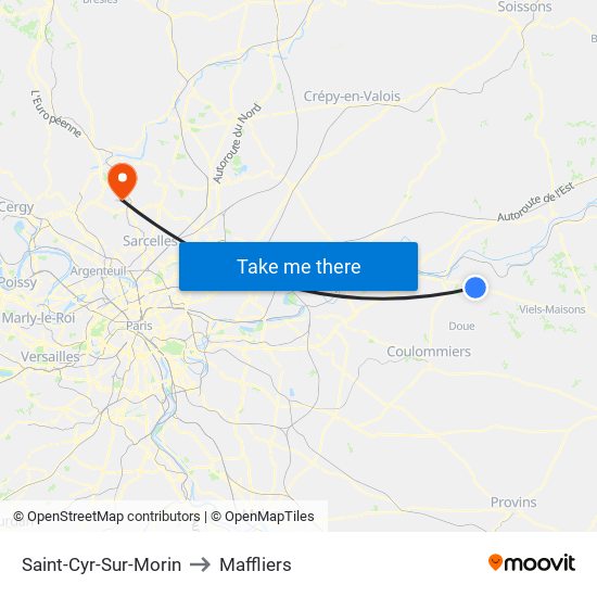 Saint-Cyr-Sur-Morin to Maffliers map