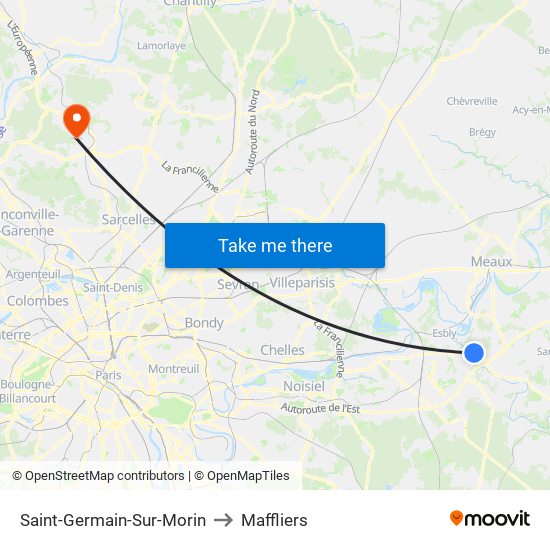 Saint-Germain-Sur-Morin to Maffliers map