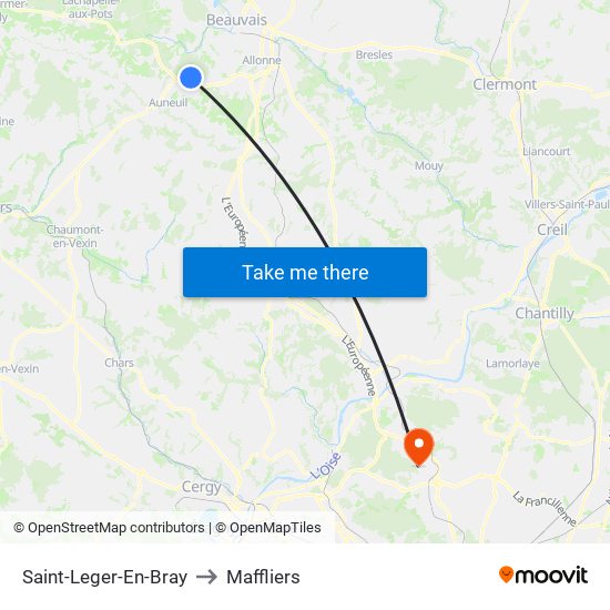 Saint-Leger-En-Bray to Maffliers map