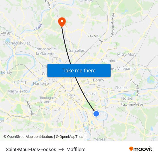 Saint-Maur-Des-Fosses to Maffliers map