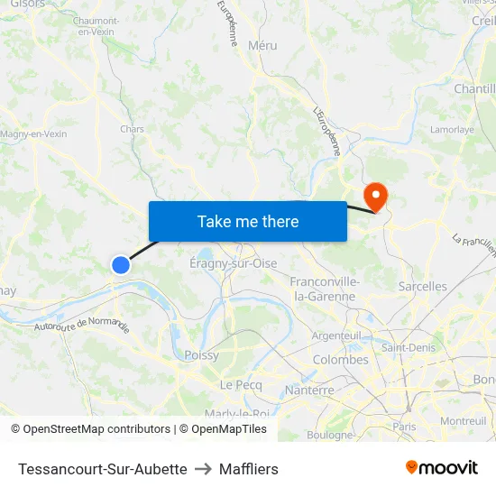Tessancourt-Sur-Aubette to Maffliers map