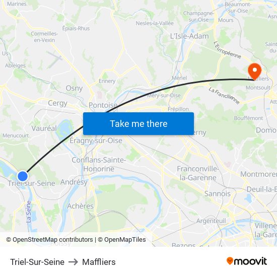 Triel-Sur-Seine to Maffliers map