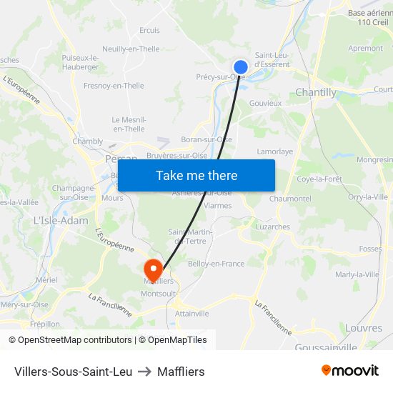Villers-Sous-Saint-Leu to Maffliers map