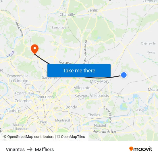 Vinantes to Maffliers map