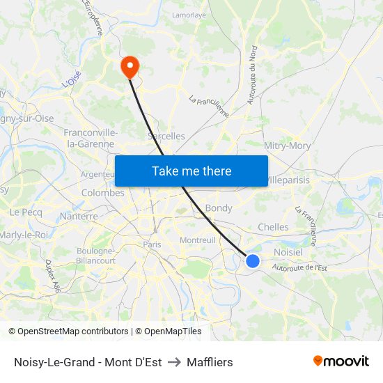 Noisy-Le-Grand - Mont D'Est to Maffliers map