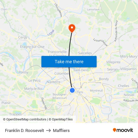 Franklin D. Roosevelt to Maffliers map