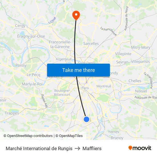 Marché International de Rungis to Maffliers map