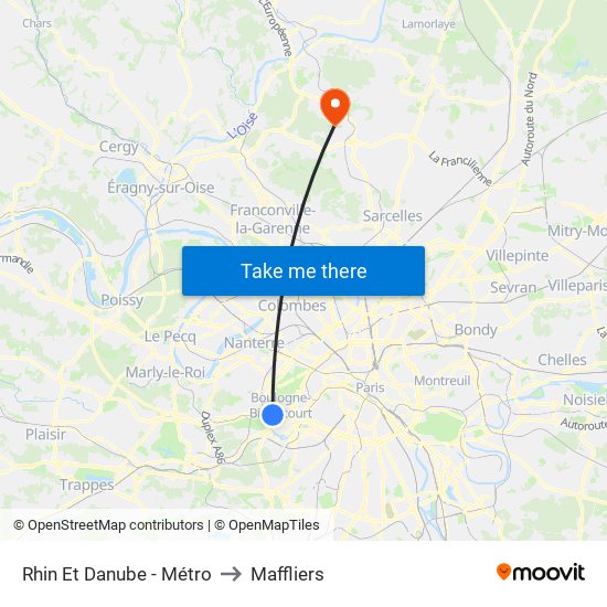 Rhin Et Danube - Métro to Maffliers map