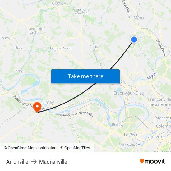 Arronville to Magnanville map
