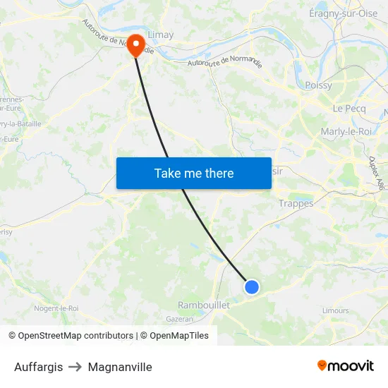 Auffargis to Magnanville map