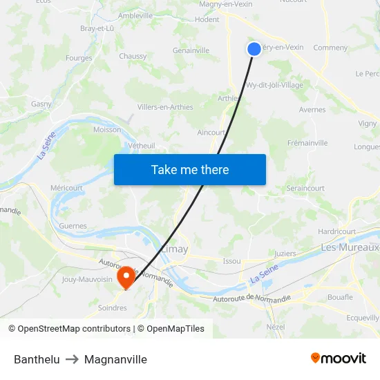 Banthelu to Magnanville map
