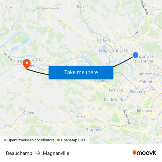 Beauchamp to Magnanville map