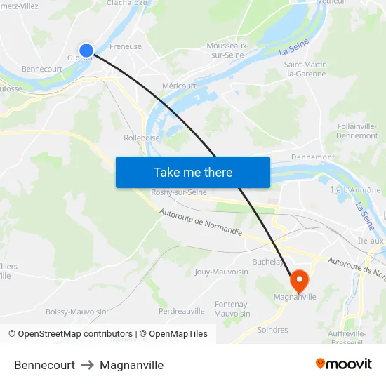 Bennecourt to Magnanville map