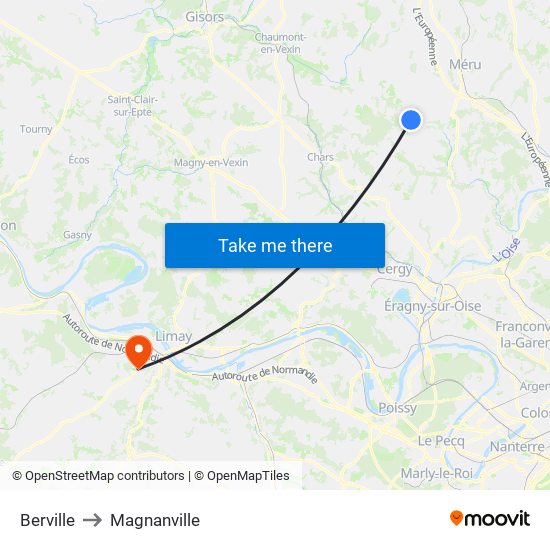 Berville to Magnanville map