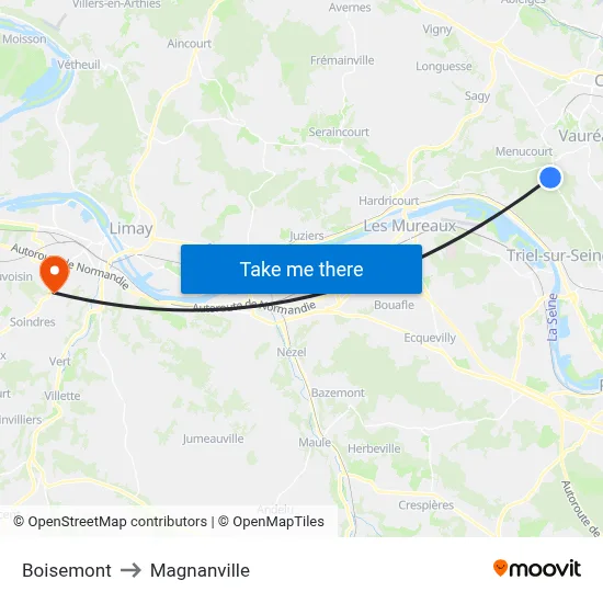 Boisemont to Magnanville map