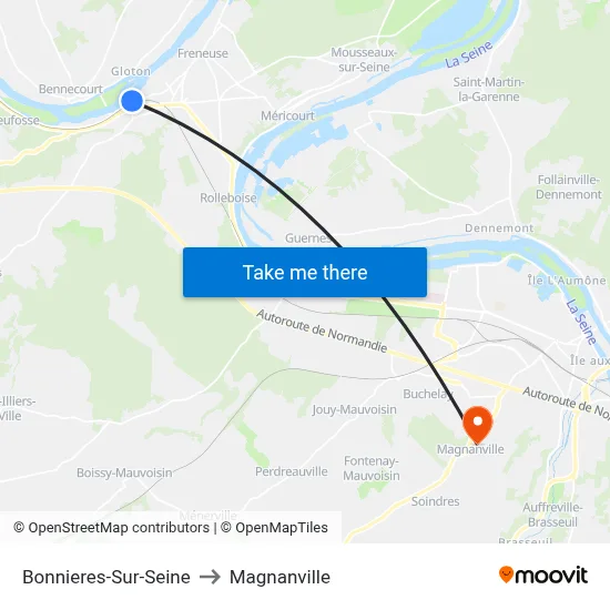 Bonnieres-Sur-Seine to Magnanville map