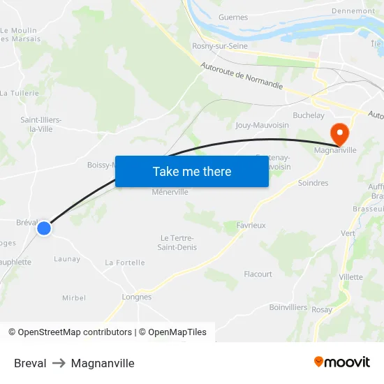 Breval to Magnanville map