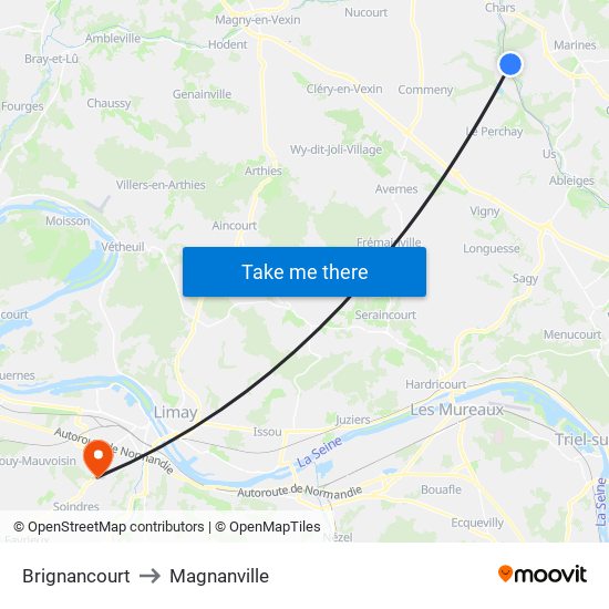 Brignancourt to Magnanville map